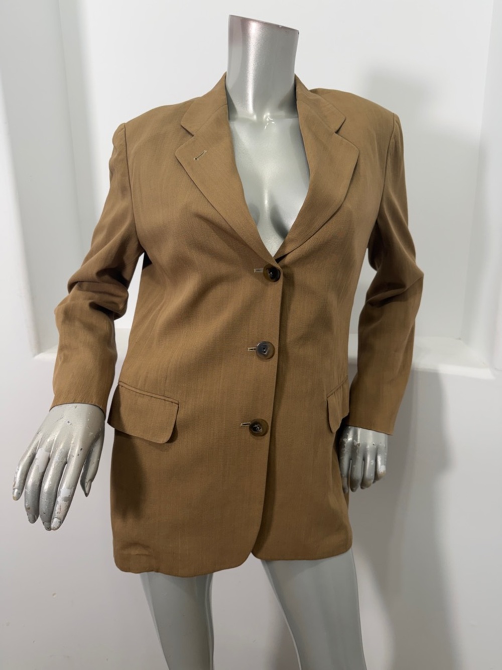 Patricia Morange Vintage Classic Women’s Single-Breasted Brown Blazer Summer